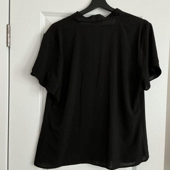 Calvin Klein Black V-Neck Blouse - Picture 2 of 4